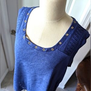 NWT Blue Sleeveless Knit Blouse